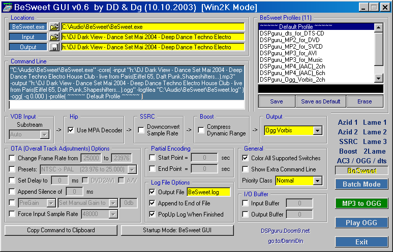 BeSweet GUI v0.6 screenshot